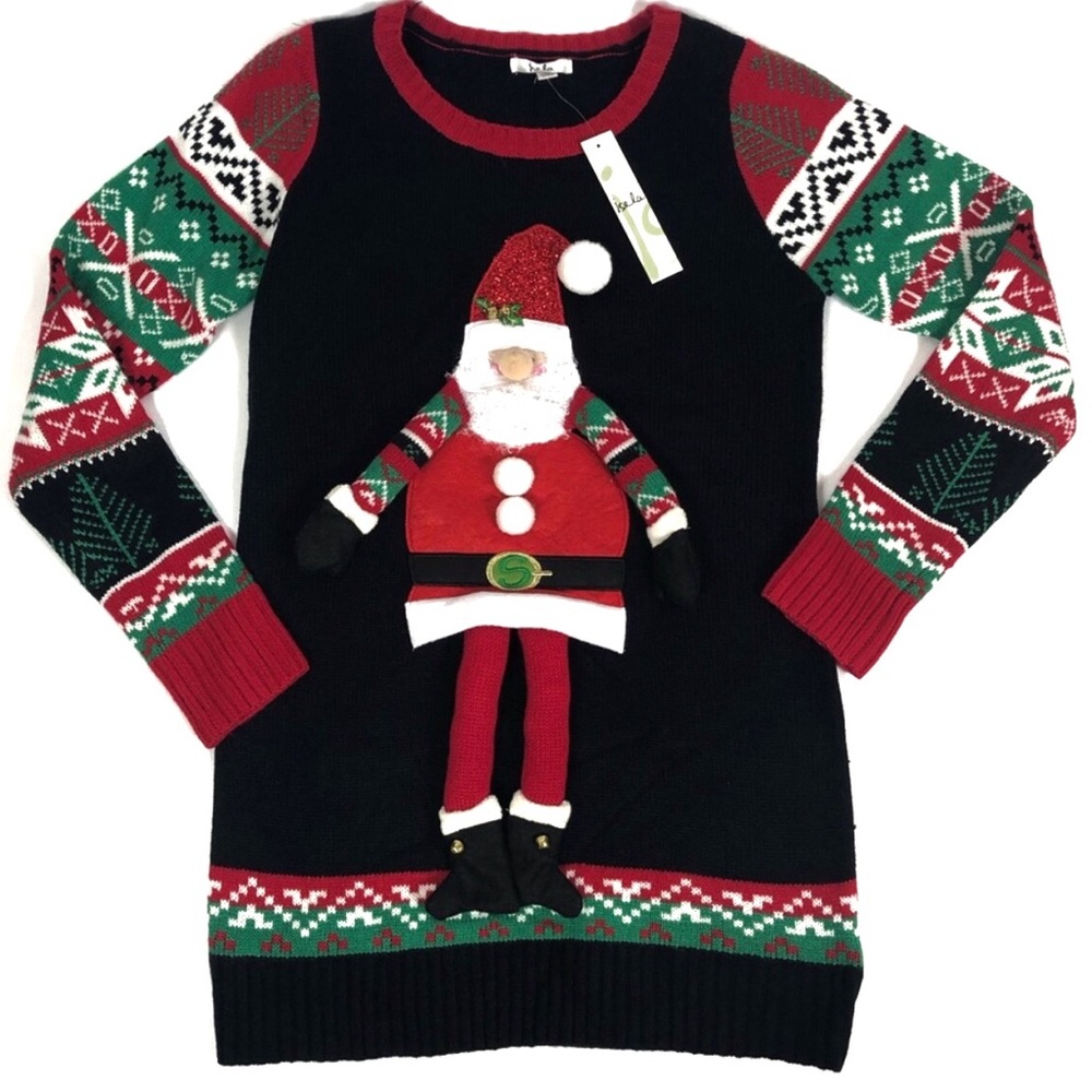 NWT Santa 3D Ugly Christmas Holiday Sweater Small
